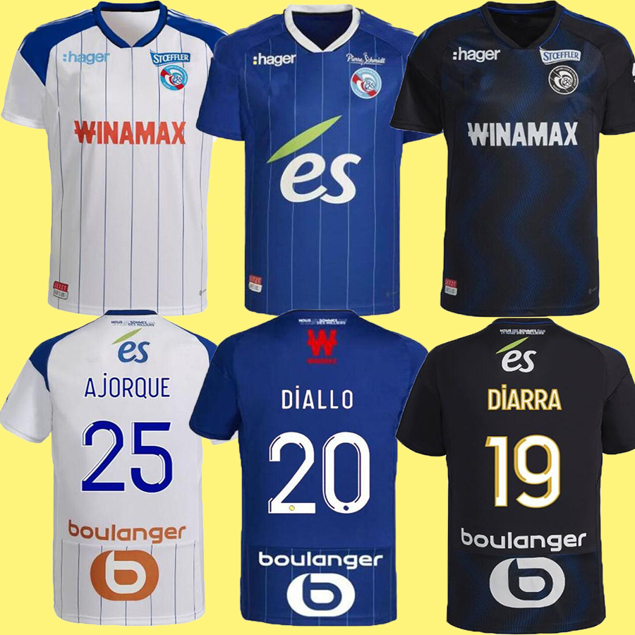 

22 23 RC Strasbourg Alsace soccer jerseys Gameiro AJORQUE maillot de foot home away 3rd 2022 2023 THOMASSON LiENARD DIARRA Diallo DJIKU DELAINE AHOLOU football shirt, 22-23 home