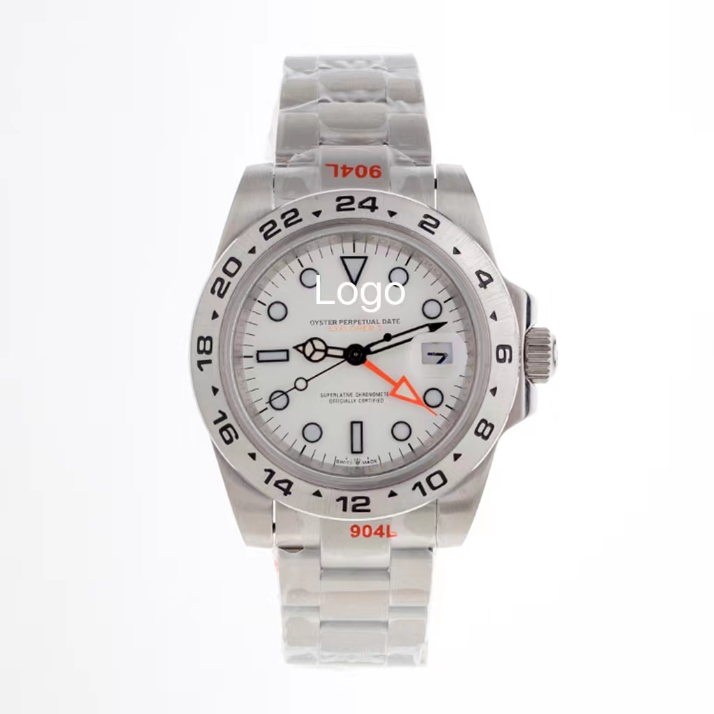 

New Arrivals Luxury Explore Dive Watch Men Relojes Hombre Mechanical Automatic Montre de Luxe 904L Stainless Steel Waterproof Sports Watch Original, Silver/white