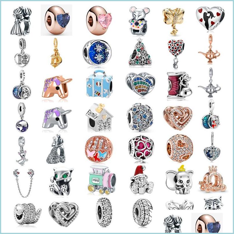 

Charms 925 Sier Fit Pandora Charm Bracelet New Product Cute Dumbo Romantic Diamond Love Charms Set Pendant Diy Fine Beads Jewelry Dr Dheac