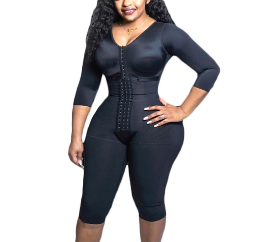 

Women039s corset Fajas Colombianas Full Body Support Arm Compression Shrink Waist skims Post Surgery Postpartum GWoman Flat Bel7640559, Black