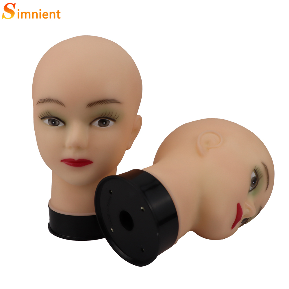 

Wig Stand Bald Mannequin Head With Clamp Female For Making Hat Display Cosmetology Manikin Makeup Practice 221103