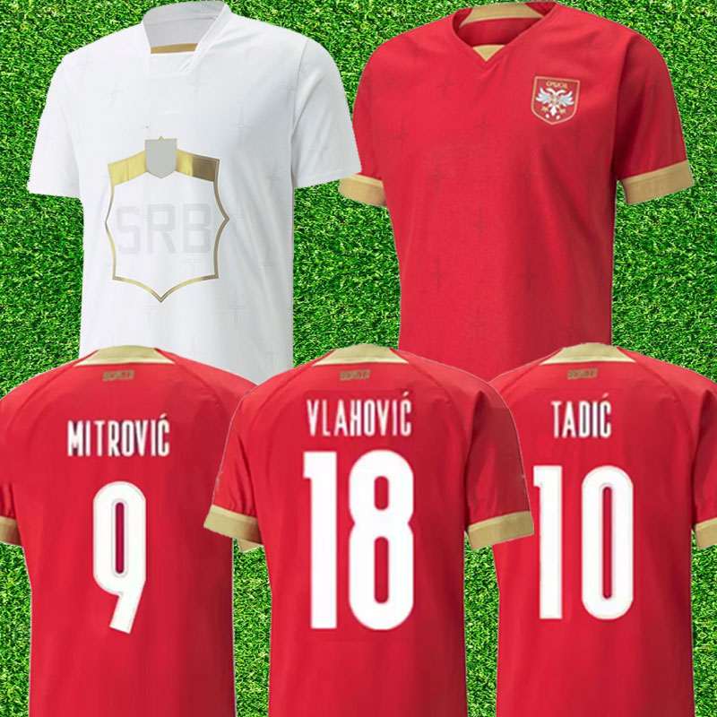 

2022 Serbia National Team Mens Soccer Jerseys JOVIC KOLAROV VLAHOVIC SERGEJ MATIC LJAJIC Football Shirt Uniforms full set kids 2023 WORLD CUP, Home+patch