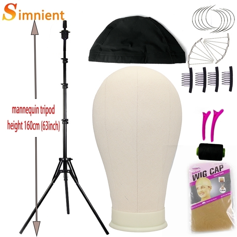 

Wig Stand Training Mannequin Head Canvas Block Display Styling Manikin Tripod Free Get T Pins Install Kit 221103