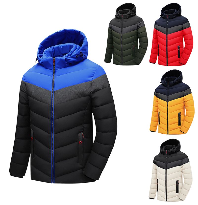 

Men Winter Casual Warm Thick Waterproof Jackets Parkas Coat Autumn Outwear Windproof Hat Parka Jacket, Red