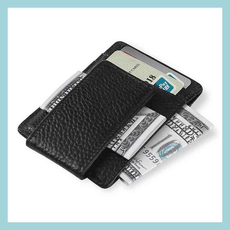 

Money Clips High Quality Cow Pebbled Leather Men Business Money Clips Fashion Card Case Package Drop Delivery 2022 Jewelry Dhzqn
