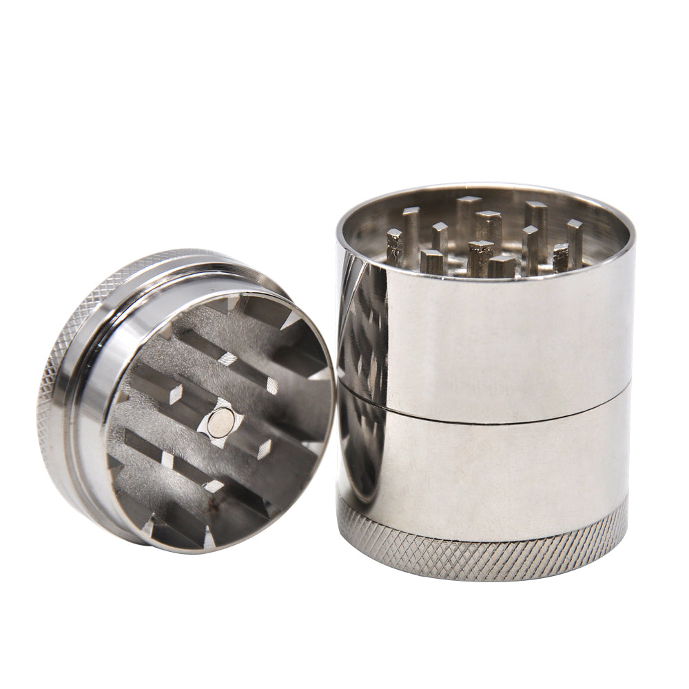

CHROMIUM CRUSHER tobacco grinder smoking shop cnc teeth filter net Diameter 38MM four layer poker smoke grinder two dice four cards black background