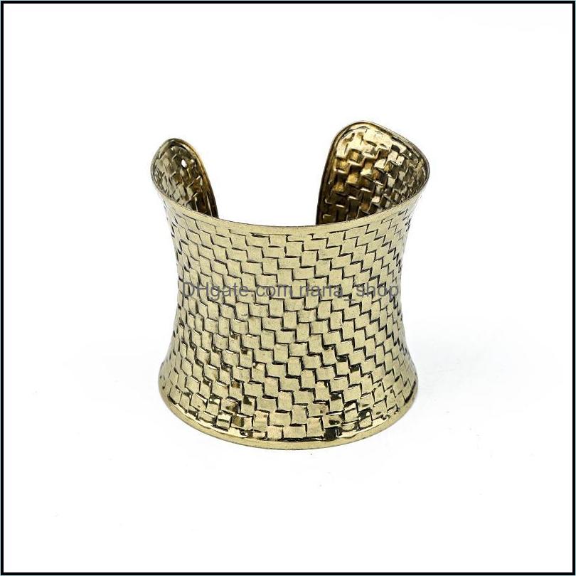 

Bangle Bangle Dayoff European Vintage Gold Color Wave Dot Bracelet Open Ajustable Wide Carving India Women Jewelry B13Banglebangle D Dhnws