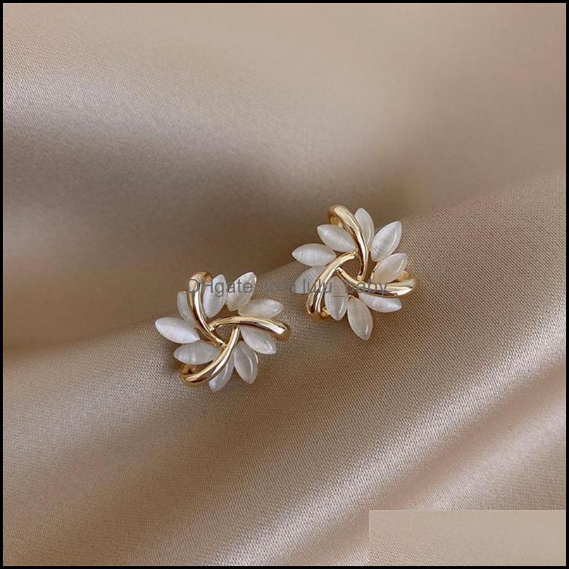 

Stud Stud Elegant And Exquisite Opal Petal Circle Earrings For Woman 2021 Classic Jewelry Luxury Party Girls Unusual Drop Delivery 20 Dh0Lm