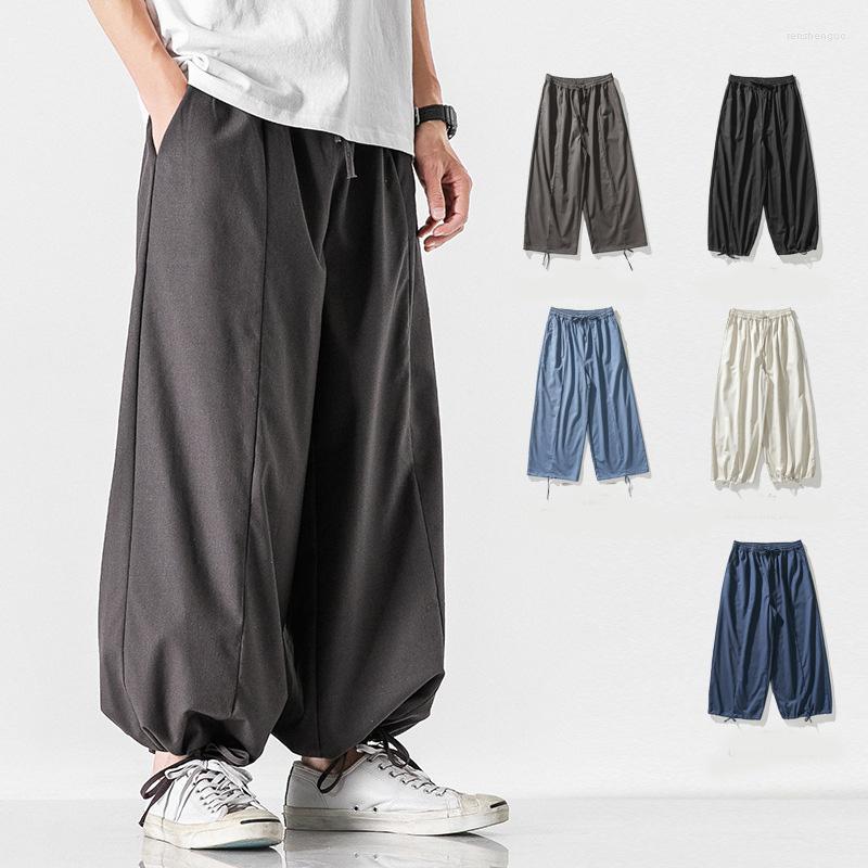 

Ethnic Clothing Chinese Style Hanfu Casual Wide Leg Pants Japanese Bloomers Men Tai Chi Martial Arts Bottoms Harajuku Trouser