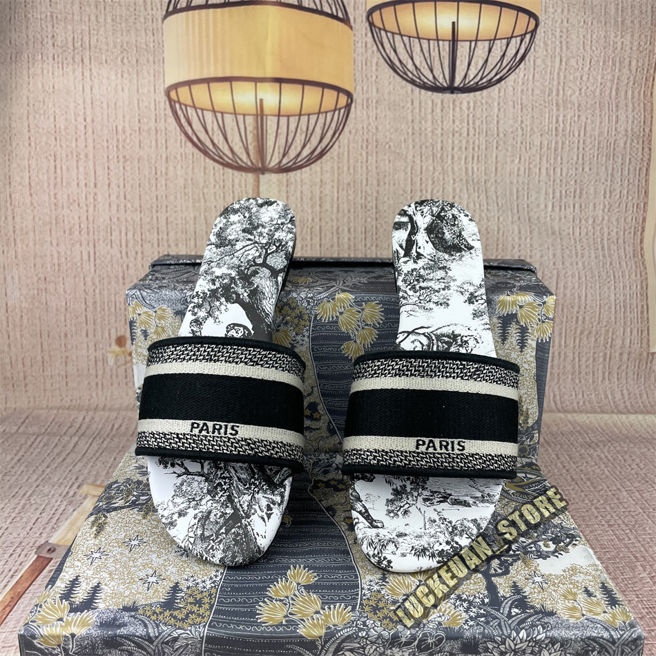 

Classic Knitting Embroidery Black Slippers Flip Flops Womens Summer Sandals Beach Slide Ladies Sandali Firmati Da Donna Shoes Pantoufles Sandales Lady Slides, 07