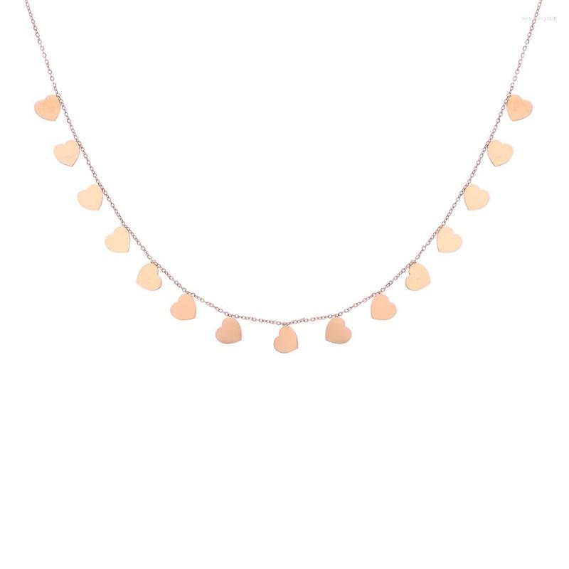 

Choker 2022 Arrivals Stainless Steel Necklace For Women Rose Silvery Heart Pandant Summer Necklaces Fashion Jewelry Gift Wholesale