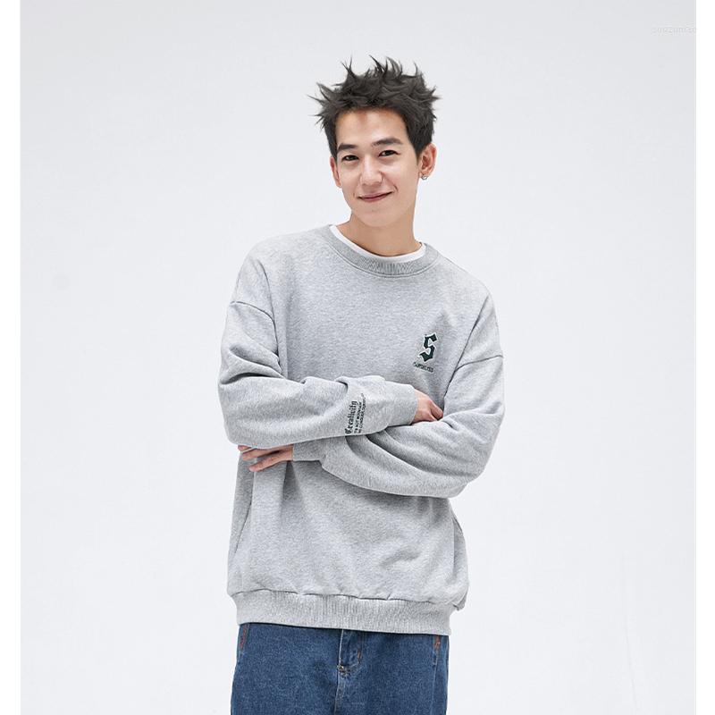 

Men's Sweaters 2022 Men Clothing Fashion Texture Embroidery Blouse Outerwear Recreational Versatile Loose Neutral Sweatshirts Autumn And, Black