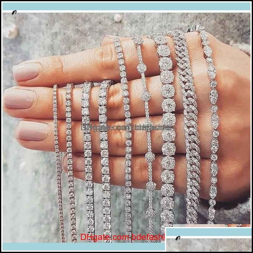 

Tennis Tennis Bracelets Jewelry20 Style Sparkling Luxury Jewelry 925 Sterling Sier Mti Shape White Topaz Cz Diamond Gemstones Women Otozt