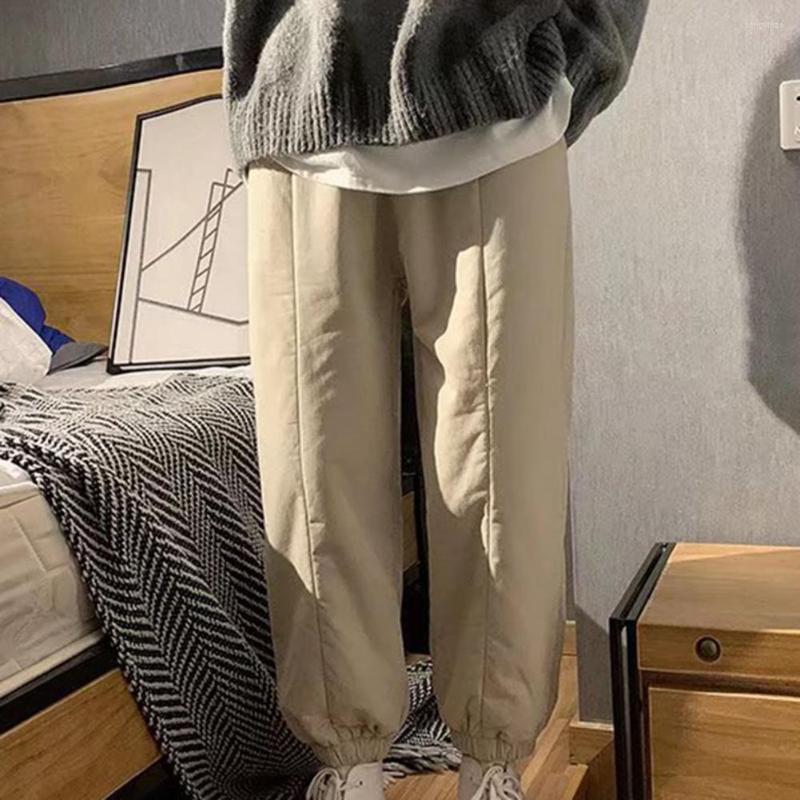 

Men's Pants Men Thicken Warm Winter Trousers Plain Slim Fit Casual Sports Sweatpants Jogger, Black