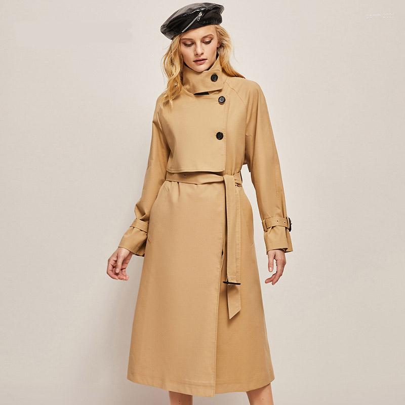 

Women's Trench Coats Woman's 2022 Autumn Women's Clothing Retro Casual Loose Single-Breasted Belt Fashion Overknee Coat, Armygreen