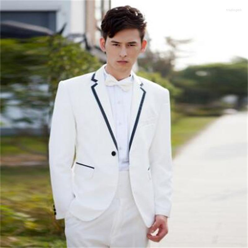 

Men' Suits White Blazer Men Formal Dress Latest Coat Pant Designs Marriage Suit Singer Homme Terno Trouser Wedding For Men