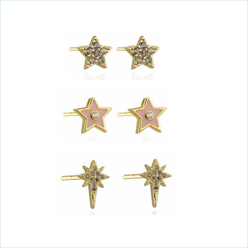 

Stud Stud Fashion Charming Simple Geometric Star Earrings Cute Zircon Ear Piercing For Women Jewelry Drop Delivery 2022 Dhd0F