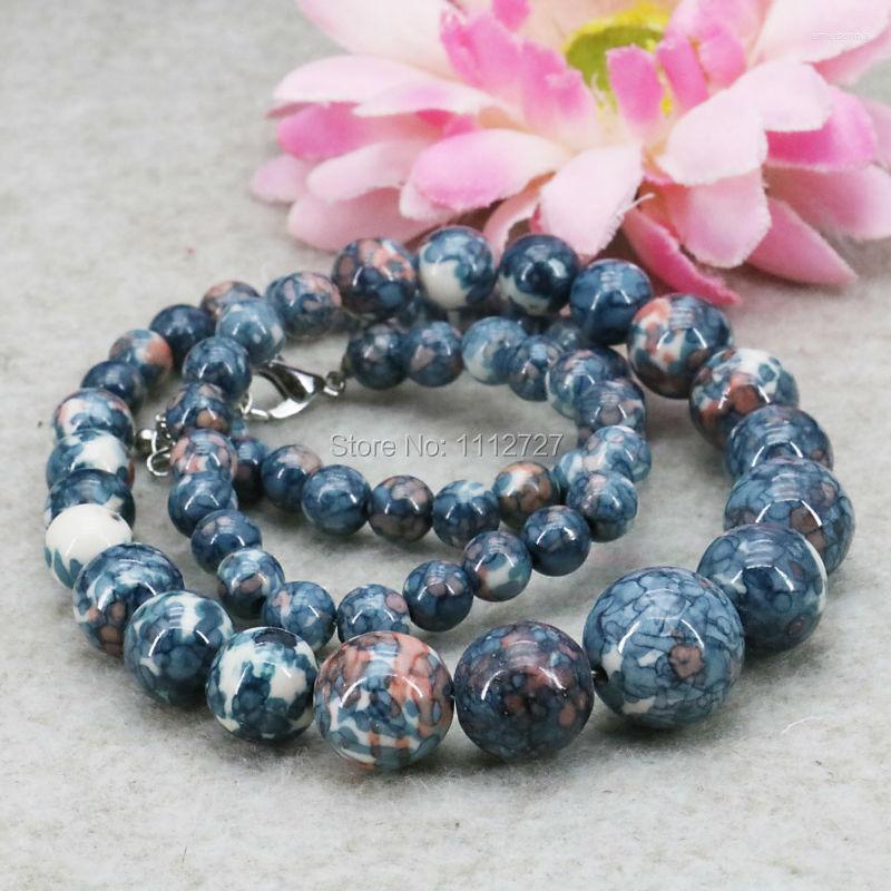 

Chains Accessories Elegant Tower Necklace Chain Women Girls 6-14mm Riverstones Rain Rainbow Stones 18inch Fashion Jewelry Making Design
