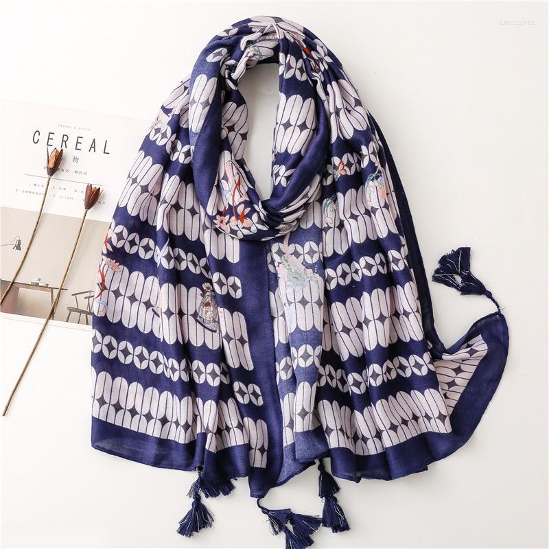 

Scarves Scarf Tibetan Blue Oval Lattice Geometric Satin Cotton Linen Hand Feel Handmade Braid Beard Beach Towel Shawl Silk