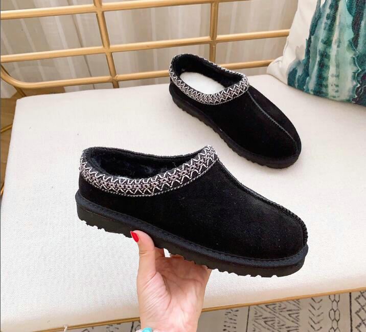 

Womens Mini Platform Boots Tazz Slippers Fur Slides Classic Ultra Slip-on Les Petites Suede Wool Blend Comfort Winter Designer snow Booties 35-42FD, Black