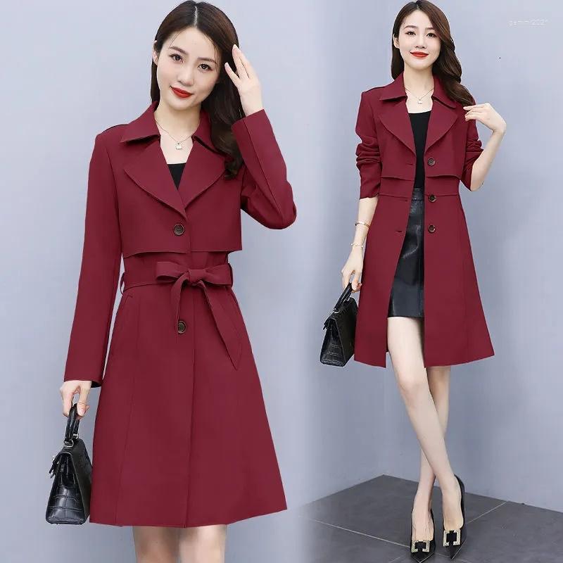 

Women's Trench Coats Coat For Women 2022 Autumn Casual Single Breasted Female Long Casaco Feminino Ladies Windbreaker Outerwear, Khaki