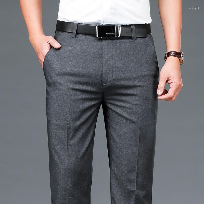 

Men's Pants 2022 Spring And Summer Brand Men's Trousers Straight High Waist Thin Cotton Casual, Gray