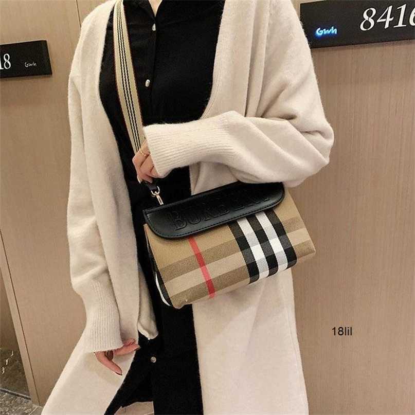 Burbrerys Burbrerys Bags Women Handbags Bag Womens net red single shoulder Crossbody Plaid Canvas Handbag fashionable and versatile foreign