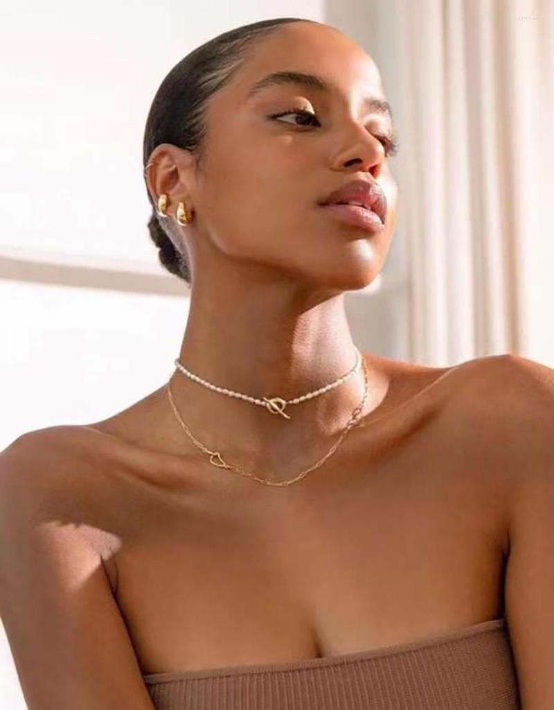 

Choker Trendy Fashion Jewelry For Women Natural Pearl 2 Color Locker Necklace