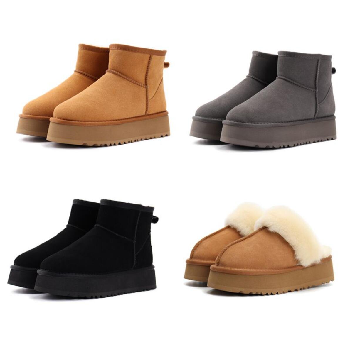 

Australian Snow Boots Designer Women Platform Mini Boot Real Leather Thick Bottom Fur Booties Australia Cowboy Winter Warm Shoes EU35-43 uggitys, 5#