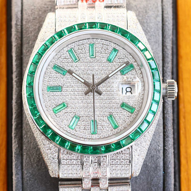 

2023HSXV Wristwatches Diamond Watch Mens Automatic Mechanical Watch 41mm Sier Strap Stainls Steel For Men Waterproof WristWatch Montre De Luxe Busins WristWatch, Color2