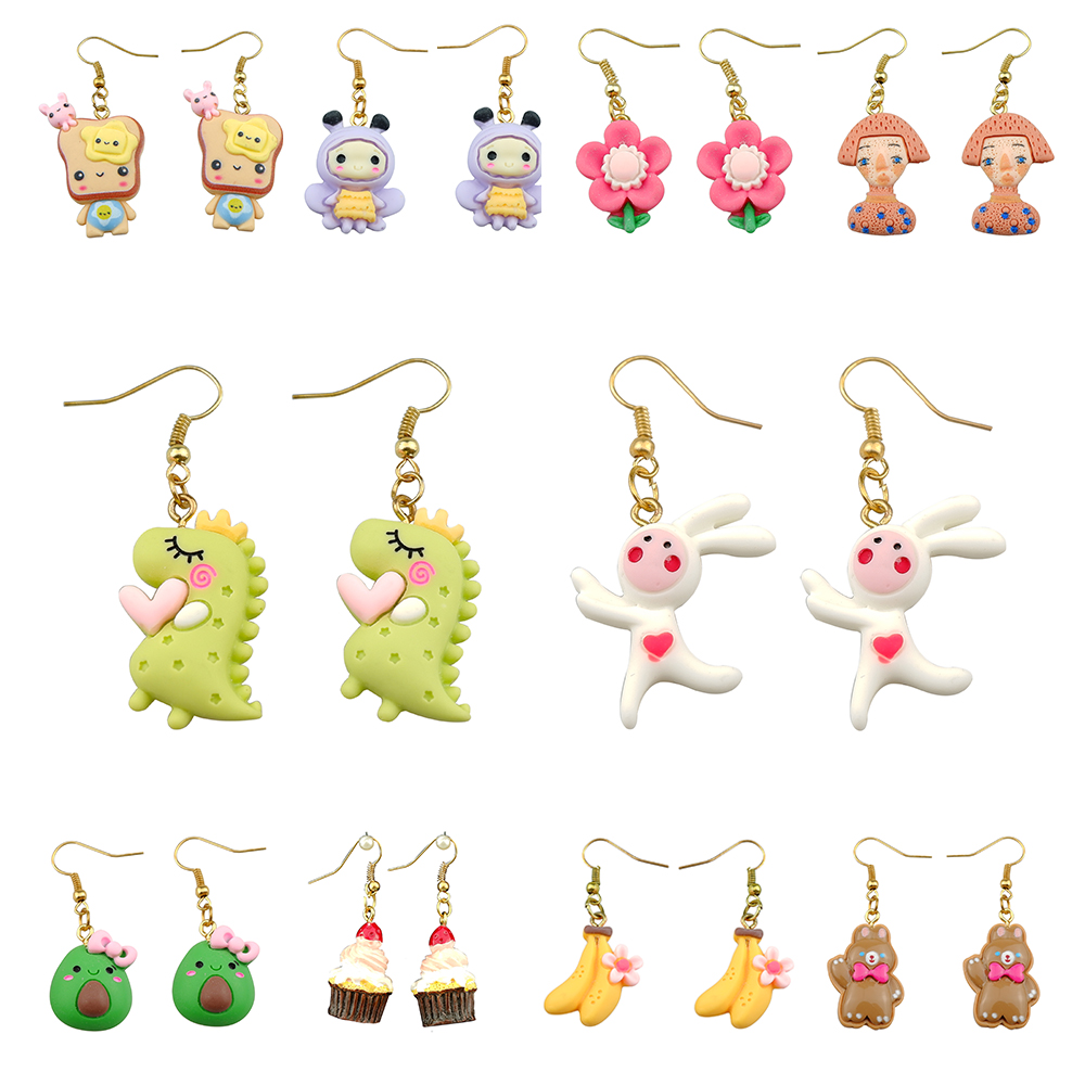 

Stud Cartoon Drop Earrings Cake Fruit Bear Flower Costume Trendy Style Children Girl Jewelry Delivery 2022 Smt60