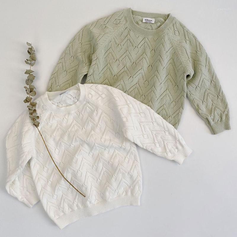 

Jackets Soft Breathable Baby Boys Sweater Thin Cotton Hallow Out Knit Long Sleeve Kids For Clothes Toddler Girls Clothing, White