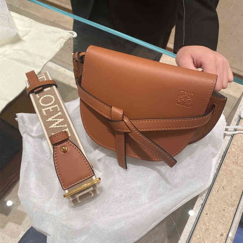 2022 New Designer Bag High Level Loe's Brand Bag Women's Gate Dual Mini Wide Shoulder Strap Saddle Bow Single Diagonal Sense Luxury Han-image-814916670