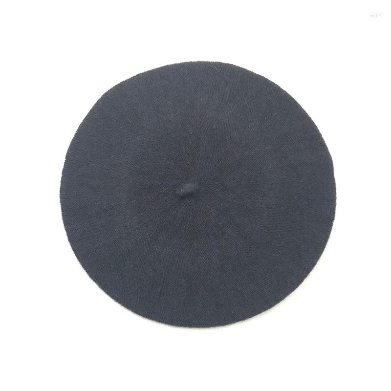 

Berets Women's Autumn And Winter Hats Beret Wool Cotton Blended Hat Solid Color Retro Warm Wild Ladies, White