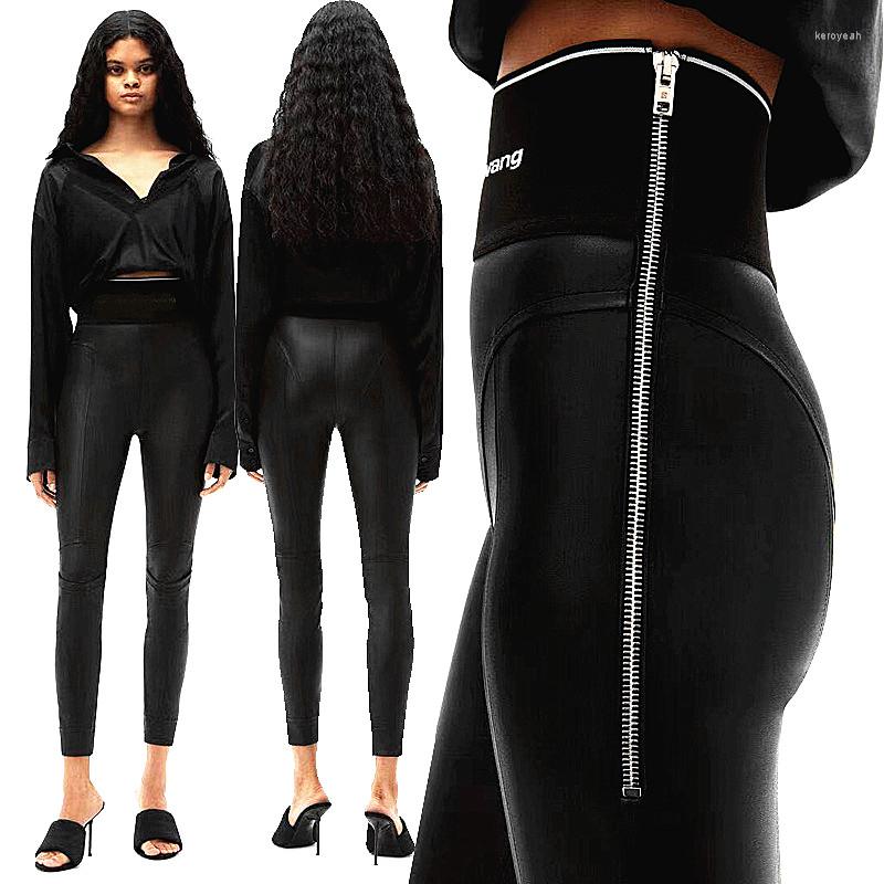 

Women's Pants Big Brand Autumn And Winter Suede Eco-friendly PU Leather Women's Fashion Highstreetelasticzippercasualpencil Trousers, Black