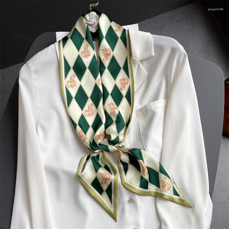 

Scarves Design Silk Satin Scarf Women Headband Neck Tie Female Hair Hand Bag Wrist Foulard Bandana Spring Beach Stole Echarpe 2022