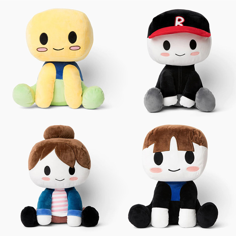 

4 Styles Stuffed Toys 20CM Sitting Plush Toy Brown Hair Girl Boy Yellow Dolls Kids Gift, Yellow doll