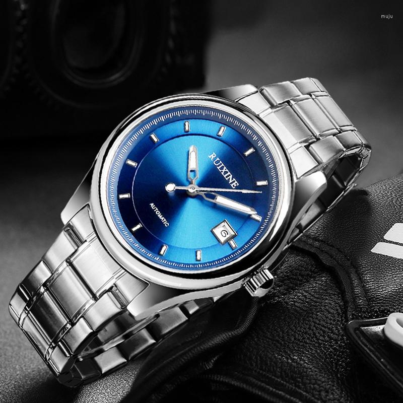 

Wristwatches Top Men's Mechanical Watches Automatic Silver Watch Men 2022 Sapphire Man Sport Relogio Masculino