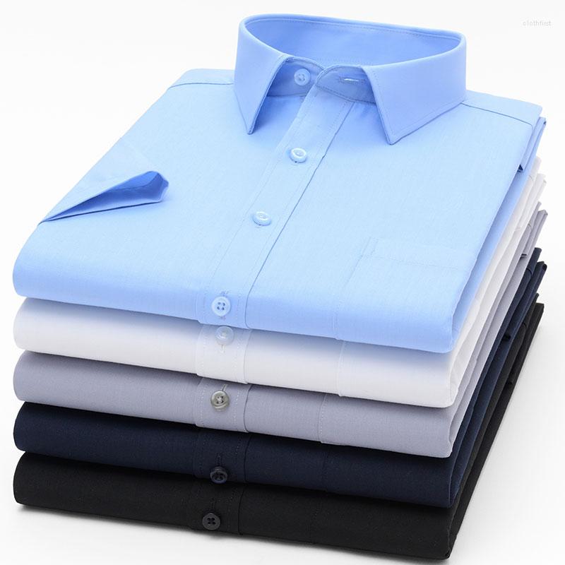 

Men' Casual Shirts Men' Short Sleeve Solid Color Polyester 8XL White Blue Black Standard Fit Breast Pocket Summer Breathable, Dbs-206