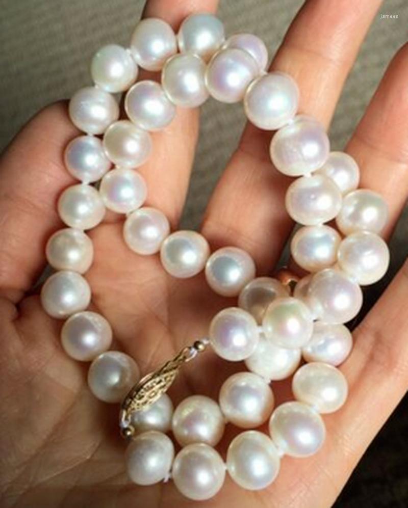 

Chains Elegant Natural Freshwater 9-10mm Round Pearl Necklace 45cm 14K Clasp