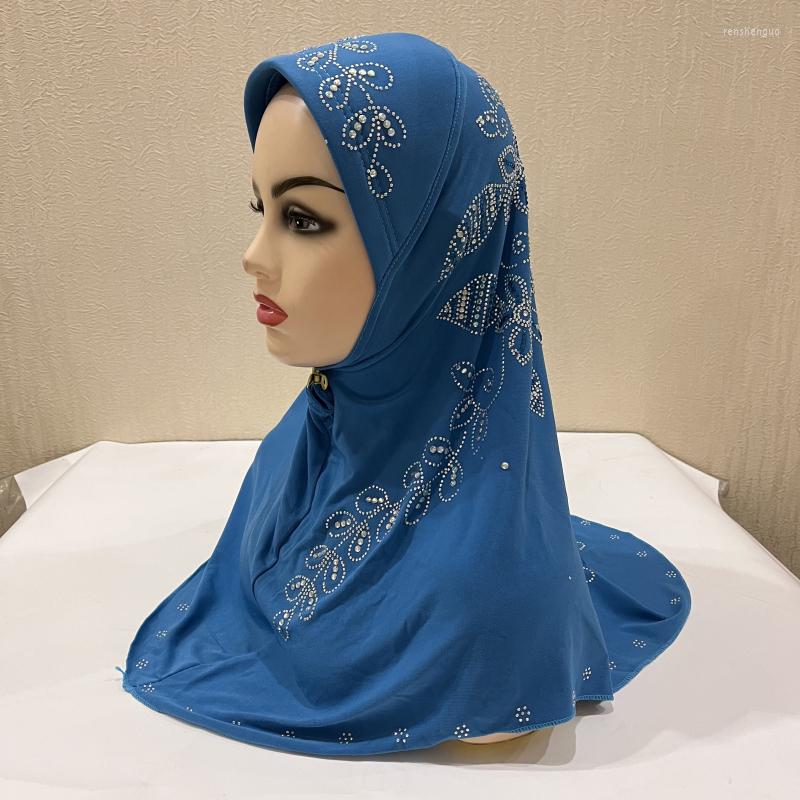 

Ethnic Clothing H1434 Style Gorgeous Rhinestones Hijab Muslim Scarf Islamic Headwrap Arabic Hats Turban Caps Full Cover Headscarf Shawl