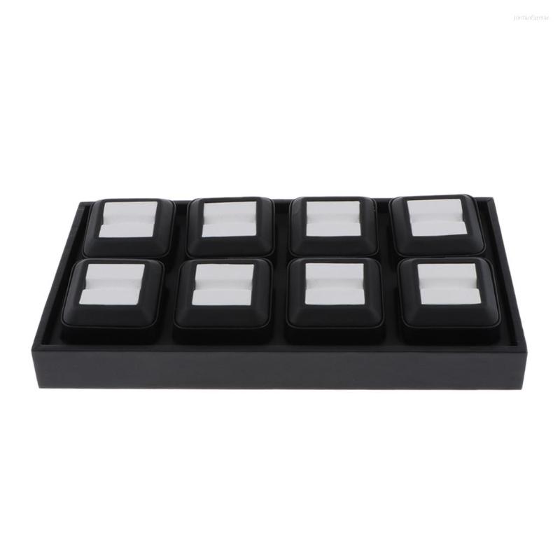 

Jewelry Pouches PU Leather Handmade Gems Emerald Display Box Treasure Ring Show Case