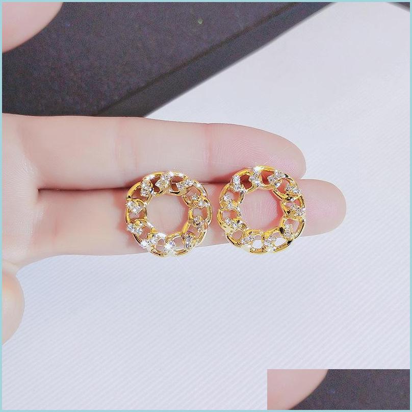 

Stud Stud Romantic 14K Gold Plated Cute Small Earrings Japanese Korea Delicate Jewelry Brincos Orecchini Zircon For Women Drop Delive Dhvko