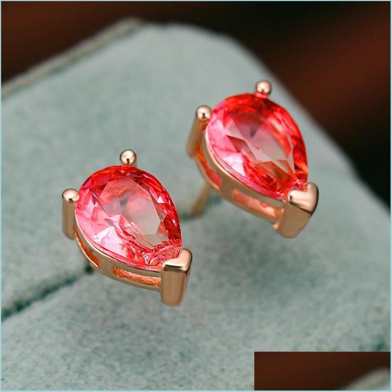 

Stud Stud Luxury Female Pink Yellow Crystal Earrings Charm Sier Color For Women Cute Rainbow Small Wedding Drop Delivery 2022 Jewelry Dhu5D