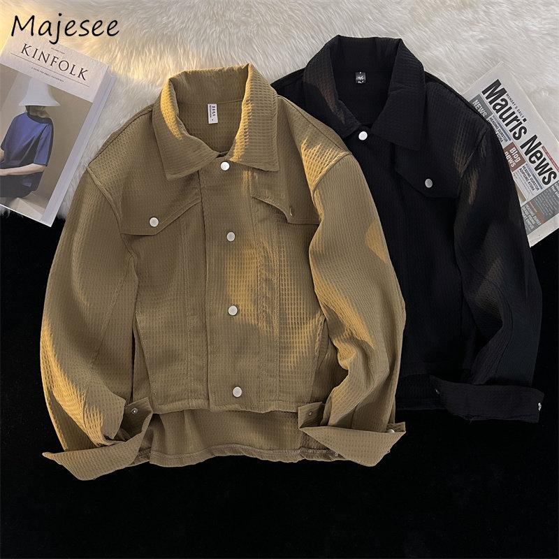 

Men's Jackets Cargo Men Designer Japanese Military Personal Minimalist Retro Unisex Baggy Hipster Dynamic Handsome Chaqueta Chic Cool, Khaki