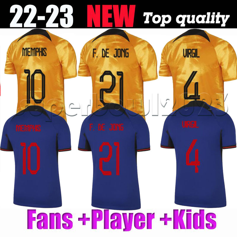 

2022 Netherlands MEMPHIS soccer jersey 22/23 Holland DE JONG VIRGIL DUMFRIES BERGVIJN Shirt KLAASSEN BLIND DE LIGT men kids kit football uniform, Pre match shirt