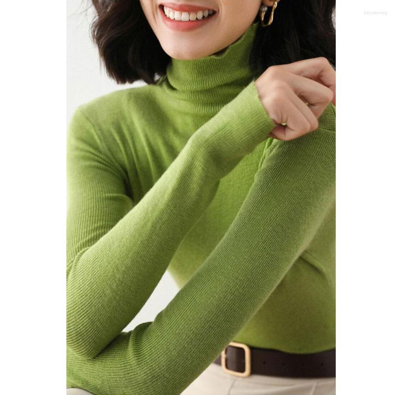 

Women's Sweaters Autumn Winter Wool Sweater Turtleneck Slim Fit Basic Pullovers Fashion Korean Knit Tops Bottoming Womens Stretch Jumpers, Fruit green