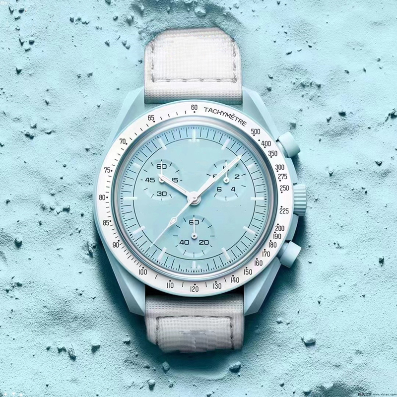 Ceramic moonswatch watches Bioceramic Planet Moon Quarz Watch Mission To Mercury 42mm Full Function Chronograph Luxury Mens couple joint name Wristw