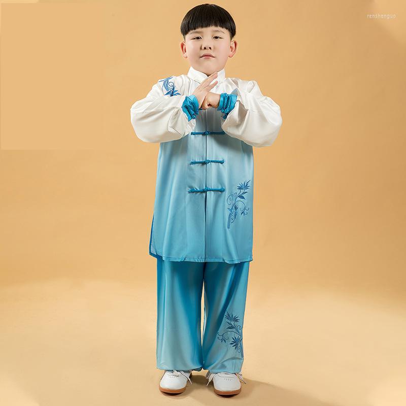 

Ethnic Clothing Boy Wing Chun Tai Chi Suit Children Chinese Style Wushu Martial Arts Uniform Performance Jacket Pants Exercise