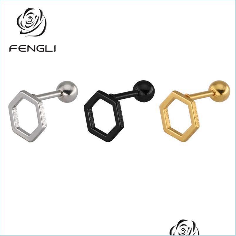 

Stud Stud Fengli Fashion Tiny Geometric Earrings Personalized Gift Cute Hexagon Hollow Everyday Jewelry Brincos Drop Delivery 2022 Dhbqy